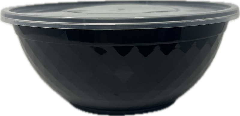 PC - Black PP Diamond Bowls w/ Lids - 150ct