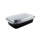 PCT PP Plastic Microwavable Rectangular Food Containers & Lids - 1 Compartment