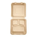 Karat Earth - Natural Bagasse Hinged Containers 9x9x3 3Compartment 200ct