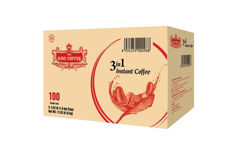 King coffee 3in1 instant - Case 5ct. Bag of 100 sticks