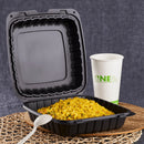 Karat Earth - 9x9 1-Compartment Black MFPP Hinged Container - 120ct