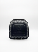 6"x6"x3" MFPP Black Hinged Container (Shaka)
