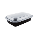 PCT PP Plastic Microwavable Rectangular Food Containers & Lids - 1 Compartment