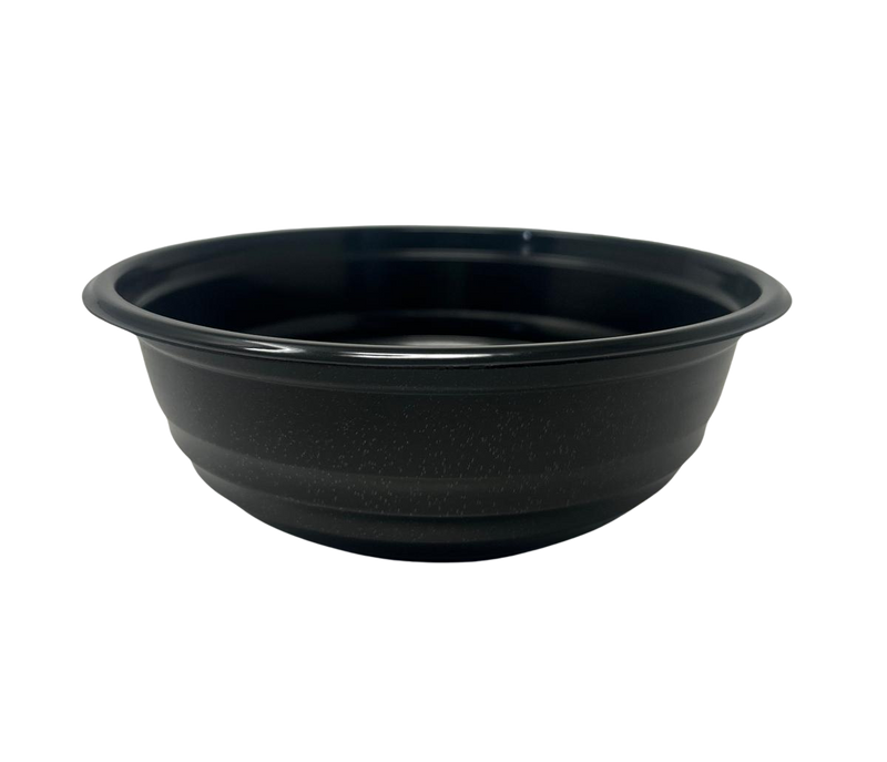 The 1 - Black 24oz PP Noodle Bowl w/ Lids - 300ct