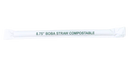 Compostable Wrapped Boba PLA Straws 8.75 Inches Diagonal Cut (2000 Count)
