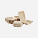 Karat Earth - Natural Bagasse Hinged Containers 9x9x3 3Compartment 200ct