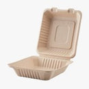 Karat Earth - Natural Bagasse Hinged Containers 9x9x3 3Compartment 200ct