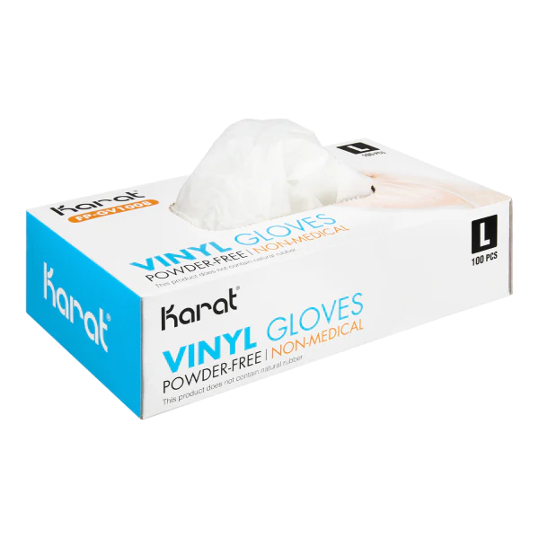 Karat Vinyl Powder-Free Gloves (Clear), X-Large - 1,000 pcs