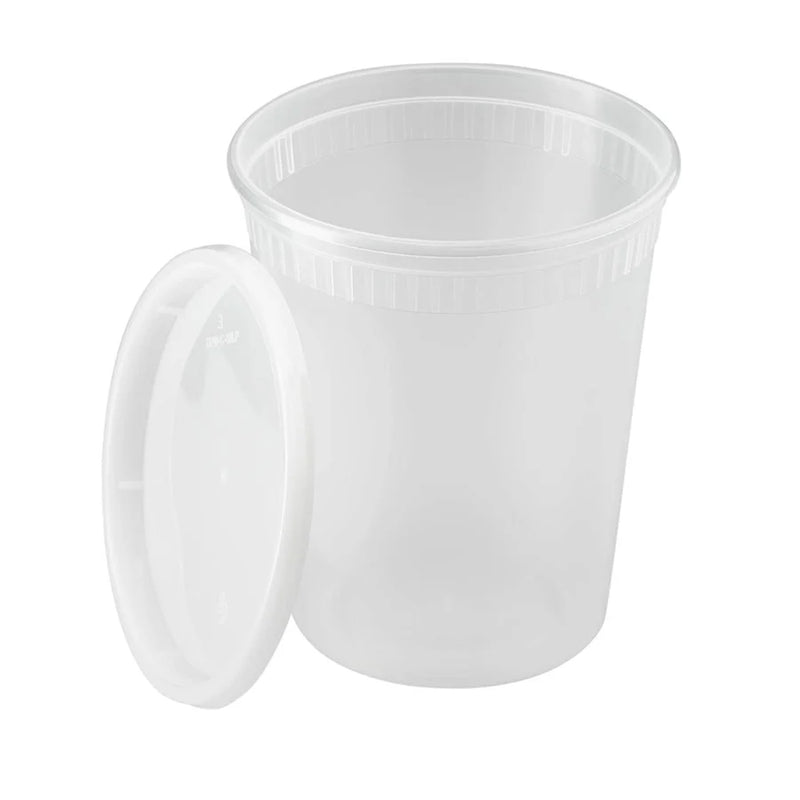 PCT 32oz PP Deli Cups w/ Lids - 240ct