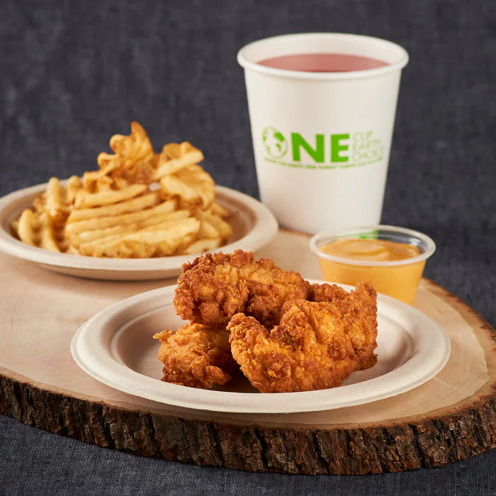 Karat Earth PFAS Free Compostable Bagasse Round Plates, 7", Natural, 1,000ct