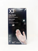 X3 Poly Gloves Stretch Hybrid Case (200ct. Box x 10)