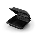 Karat Earth - 9x9 1-Compartment Black MFPP Hinged Container - 120ct