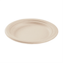 Karat Earth 10" Bagasse Plate, Round, 3-Compartment, Natural, PFAS Free