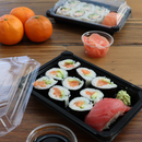 World Centric 7x5x2" Black Sushi Box w/ PLA Clear Lid - Case of 300