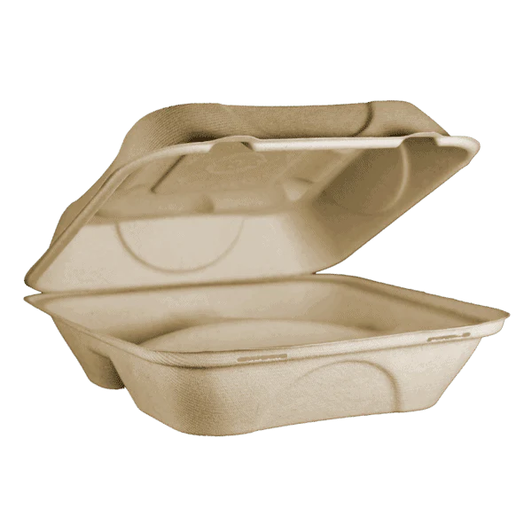 iDineWell - PFAS-Free Bagasse Hinged Containers