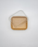 VerTerra 6"x5"x1" Kraft Paperboard Tray with Clear PET Lid - Case of 200 Sets