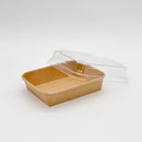 VerTerra 6"x5"x1" Kraft Paperboard Tray with Clear PET Lid - Case of 200 Sets