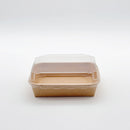 VerTerra 6"x5"x1" Kraft Paperboard Tray with Clear PET Lid - Case of 200 Sets