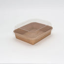 VerTerra 6"x5"x1" Kraft Paperboard Tray with Clear PET Lid - Case of 200 Sets
