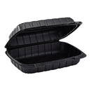 Karat Earth - 9x6 1-Compartment Black MFPP Hinged Container - 250ct