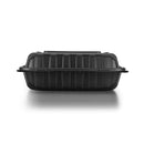 Karat Earth - 9x9 1-Compartment Black MFPP Hinged Container - 120ct