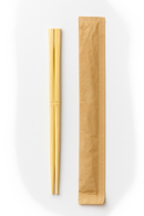 PCT Bamboo Twin Chopsticks Kraft Single Wrap 6x200mm 2,500ct