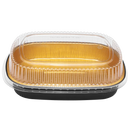 Karat - 72oz Black & Gold Aluminum Pans with PET Dome Lids - 50ct