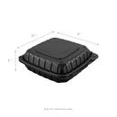 Karat Earth - 9x9 1-Compartment Black MFPP Hinged Container - 120ct