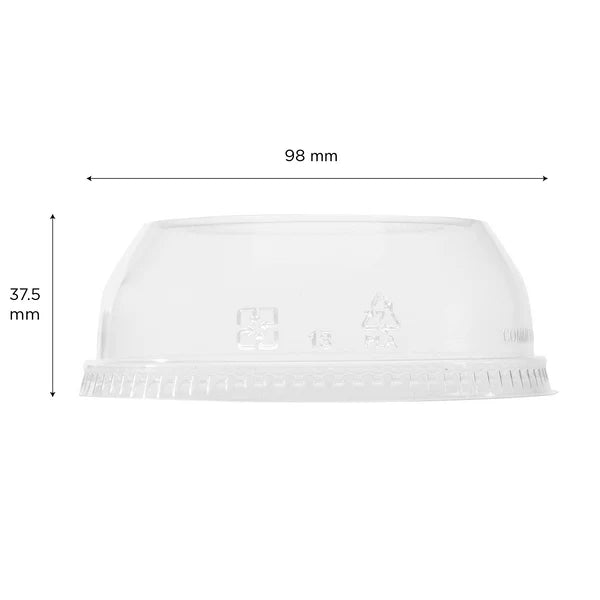 Karat Earth 98mm PLA Dome lids for 12-24 PLA cup, Wide opening - 1,000 pcs