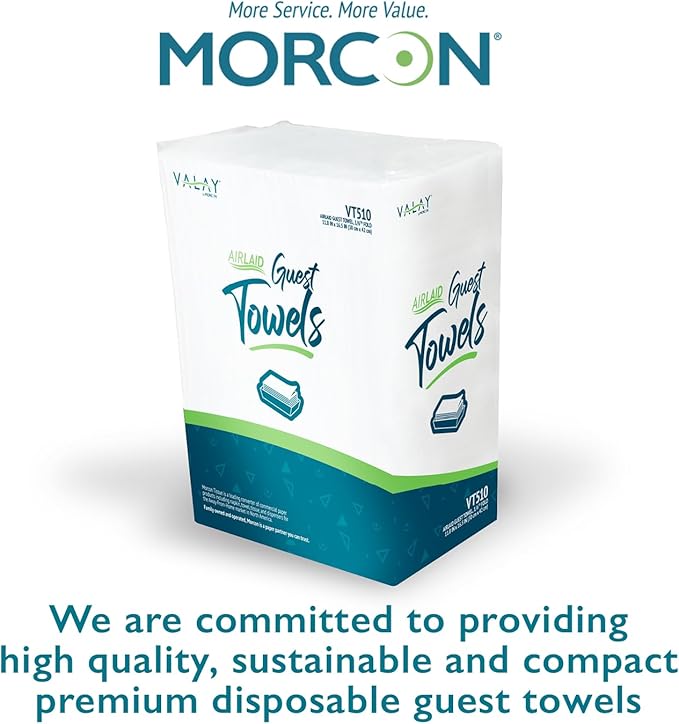 Morcon Valay Guest Towel Airlaid White 12x17 5x100ct.
