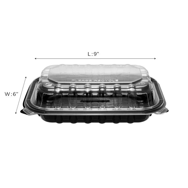 Premium PP Hinged Containers 9"x6" 1-compartment 150ct.