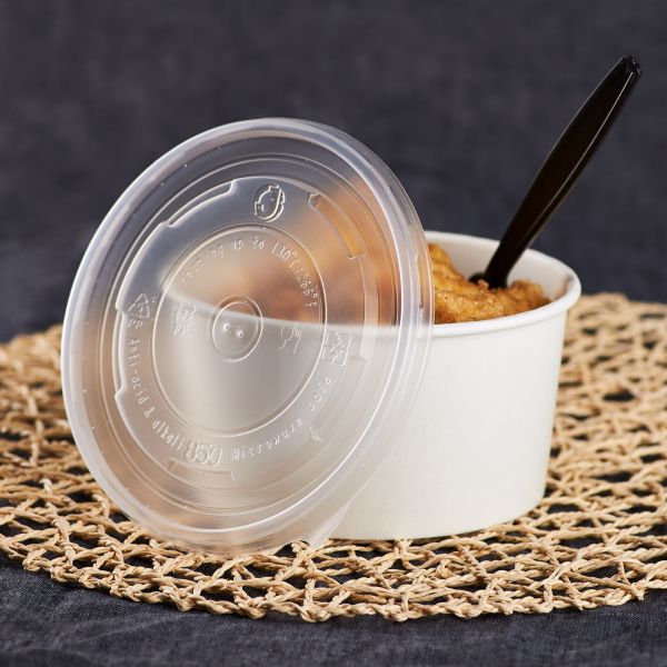 Karat PP Flat lid for Paper Cold/Hot Food Container, 24-32oz, 142mm