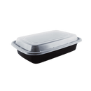 PCT PP Plastic Microwavable Rectangular Food Containers & Lids - 1 Compartment