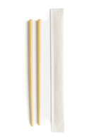PCT Bamboo Chopsticks White Paper Single Wrap 6x200mm 2,500ct