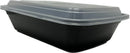 PP Plastic Microwavable Rectangular/Square Food Containers & Lids 38oz Rectangle 1 Compartment