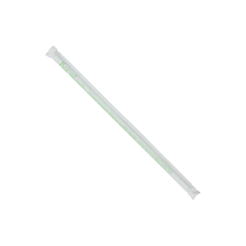 Karat Earth Clear PLA Giant Straw, 8.75", 7mm, Paper Wrapped, Clear, 2,500ct