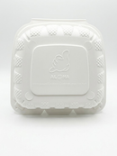 8"x8"x3" 1-Compartment Heavy Weight MFPP White Hinged Container (Shaka)