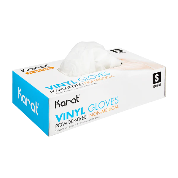 Karat Vinyl Powder-Free Gloves (Clear), Small - 1,000 pcs