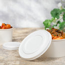 Karat Earth - 142mm Compostable Fiber Paper Flat lid for 24-32 oz Paper Food Container - 600 pcs