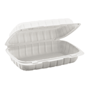PC - 9"x6"x3" MFPP White Hinged Container - 200ct (Shaka)