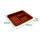 PCT Microwavable PP Rectangular Bento Box 4 Compartments w/OPS Clear lid 300ct