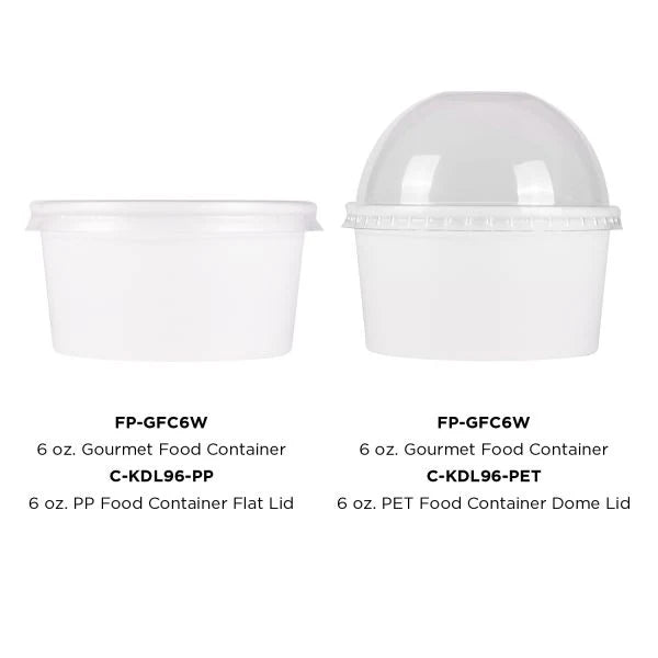 Karat - White 6oz Gourmet Food Container & Lid