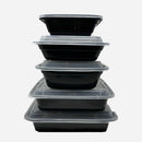 HCC PP Plastic Microwavable Rectangular/Square Food Containers & Lids