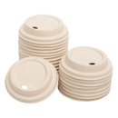 Karat Earth Bagasse Sipper Dome Lid for 10-24 oz. Hot Cup, Natural - 500 ct