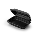 PC - 9"x6"x3" MFPP Black Hinged Container - 200ct