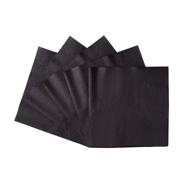 Karat - Black 1-Ply 10"x10" Beverage Napkin - 5000ct