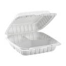 PC - 9"x9"x3" 3-Comparment Heavy Weight MFPP Black Hinged Container - 150ct