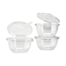 PET Plastic Tamper Resistant Hinged Salad Bowl with Dome Lid - 240 sets