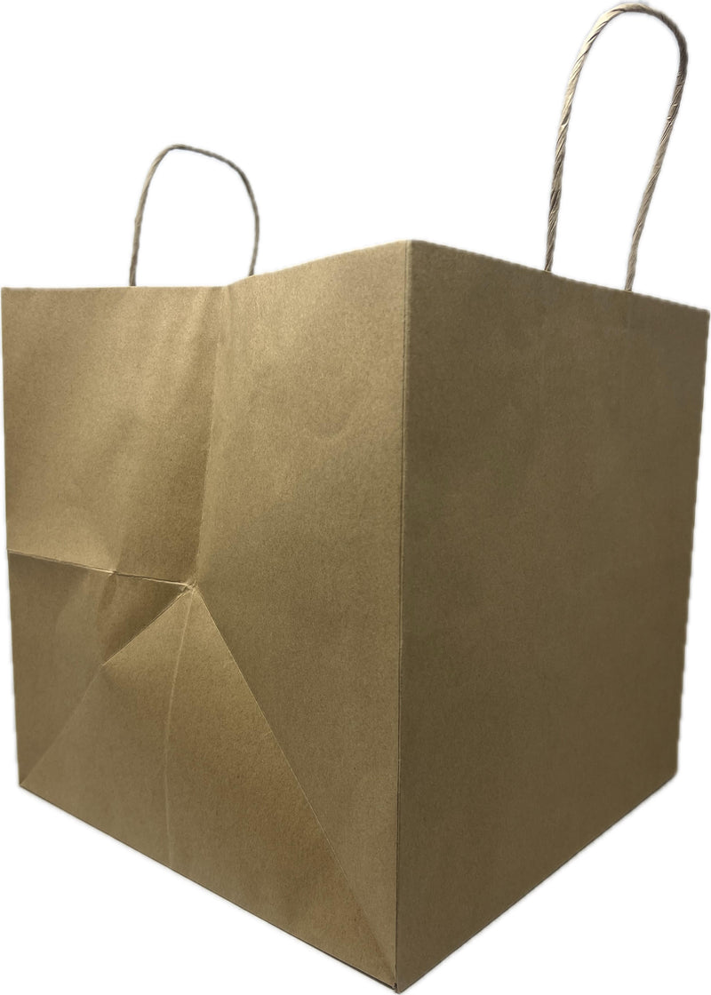 PC - Twist Handle Paper Shopping Bags 10x10x10 Kraft Bags - 250ct